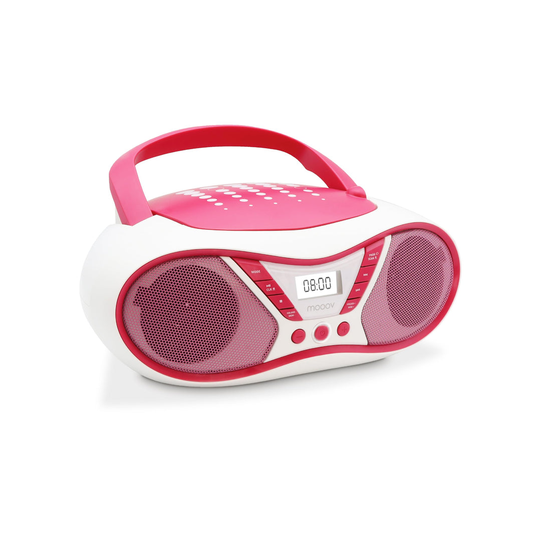 MOOOV 477410 Tragbarer CD-Player mit Radio, USB, Lautsprecher - Mini Kofferradio für Kinder & Senior