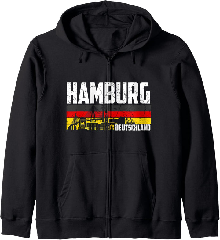 Mein Hamburg Skyline Deutschland Heimat Stadt Souvenir Kapuzenjacke