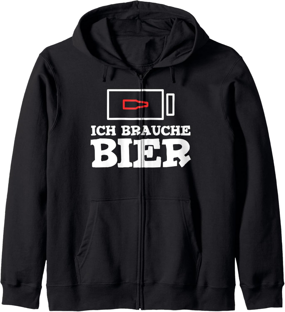 Ich brauche Bier Ladebalken Bier Batterie Trinken Bier Kapuzenjacke
