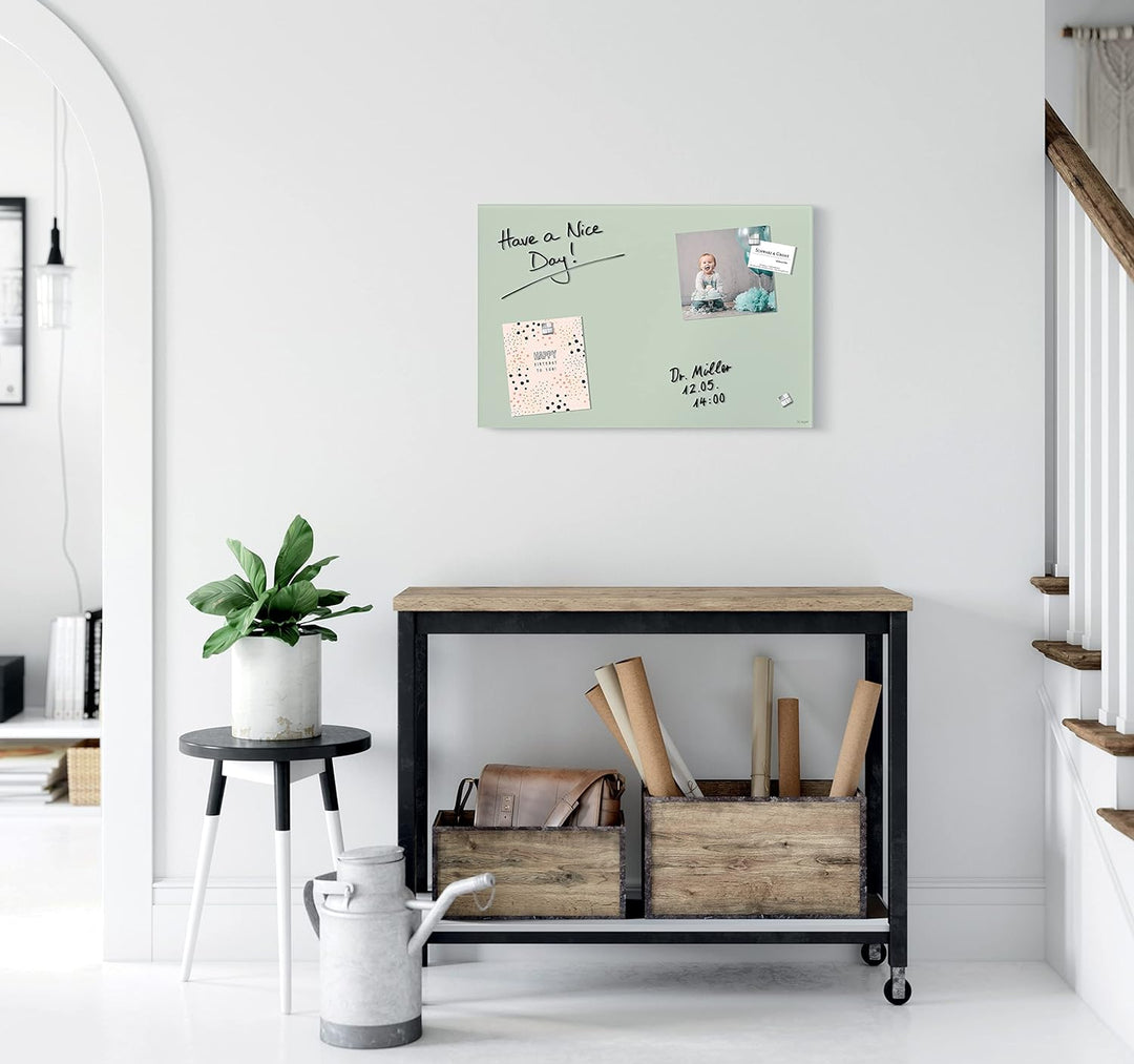 SIGEL GL515 Premium Glas-Magnettafel 60x40 cm, mint: matt, nicht spiegelnd, TÜV geprüft, einfache Mo