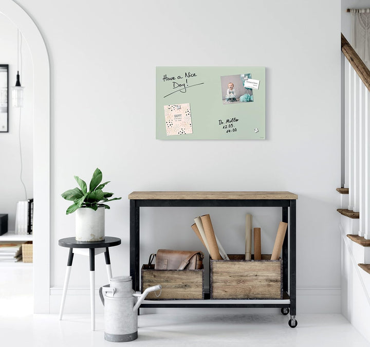 SIGEL GL515 Premium Glas-Magnettafel 60x40 cm, mint: matt, nicht spiegelnd, TÜV geprüft, einfache Mo