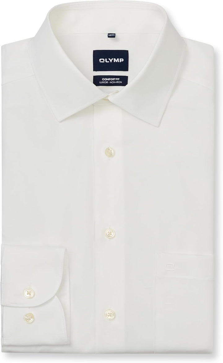 OLYMP Herren Businesshemd Luxor - Pflegeleichte Hemden - Einfarbig, Comfort fit, New Kent Kragen - L