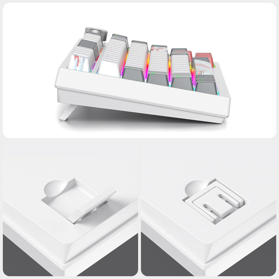 SOLIDEE 75% mechanische Gaming-Tastatur,hot-swap-fähige Tastatur mit rote Schalter,RGB-Hintergrundbe