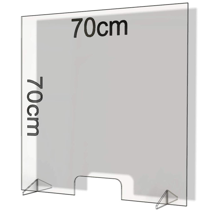 Spuckschutz aus Plexiglas mit 4mm, 70x70cm Virenschutz Hustenschutz Niesschutz, Thekenaufsatz Tischa