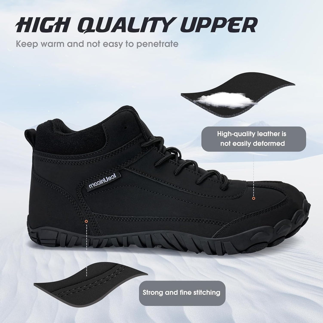 IceUnicorn Barfussschuhe Winter Warm Gefüttert Winterstiefel Winterschuhe Damen Herren 39 EU Leder S