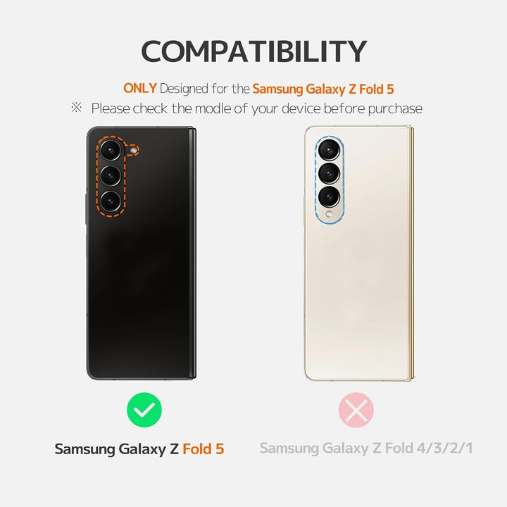NINKI Kompatibel Samsung Galaxy Z Fold 5 Schutzhülle mit Privacy Screen Protector Glas,Magnetischer