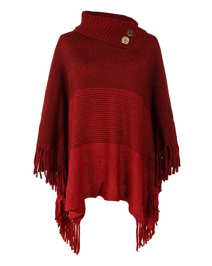 JFAN Poncho Damen Winter Strick Ponchos &amp; Capes für Damen Elegant Warm mit Ärmel Lange Trendy Oversi