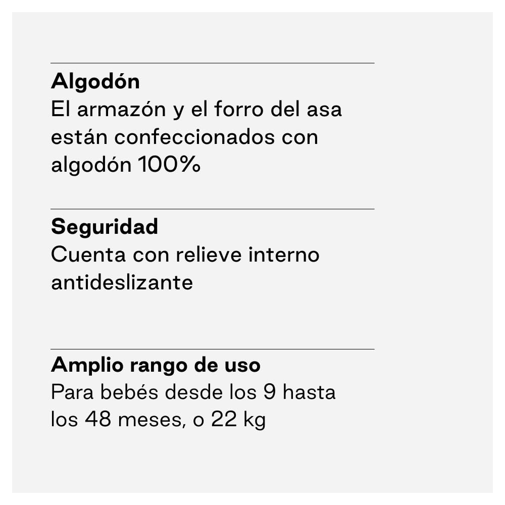 Jané Catch, Kindertrage Seitlich Babytragetuch, Tragetaschen für Babys von 9 bis 48 Monaten, 100% Ba