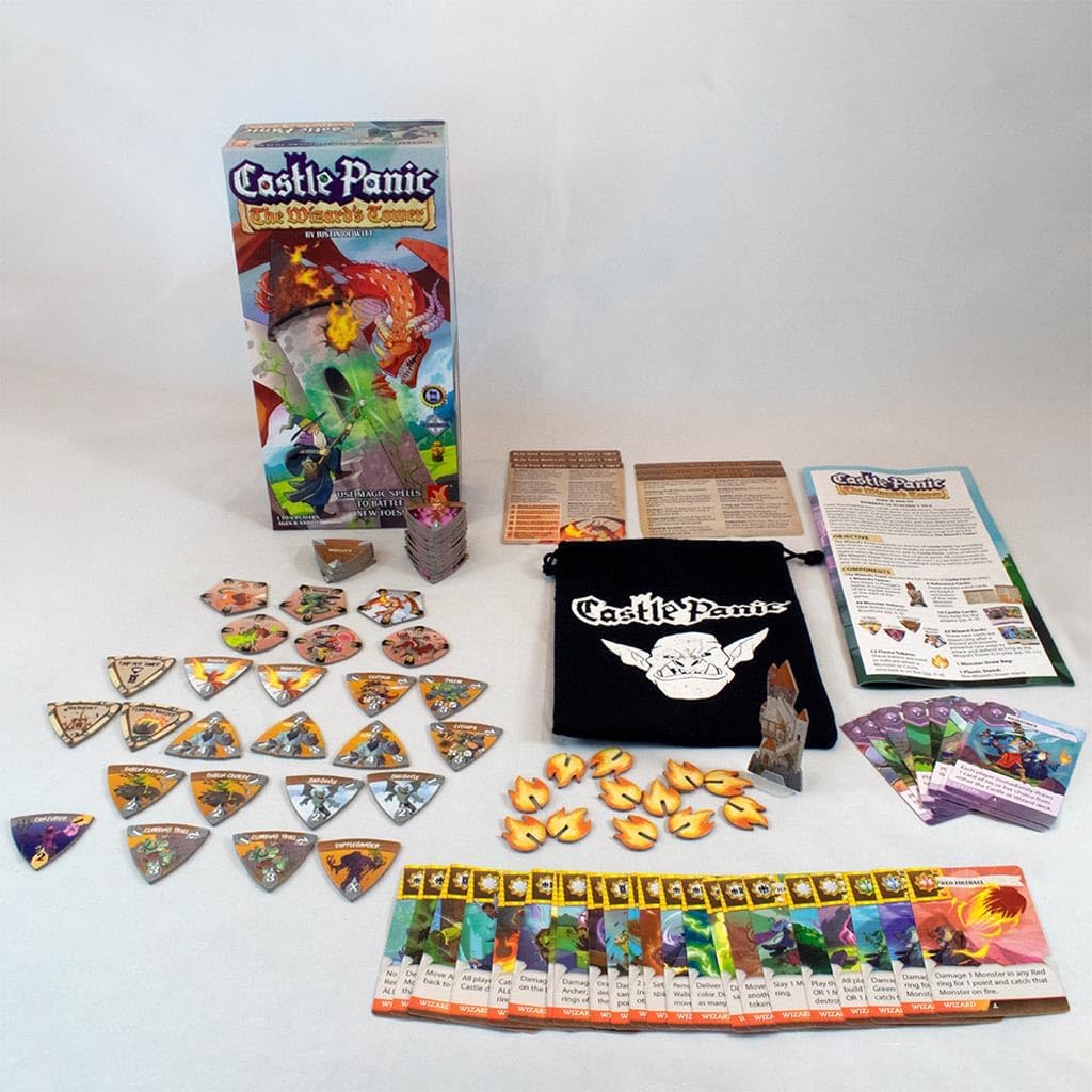 Fireside Games The Wizard's Tower Panik-Erweiterung Brettspiel für Erwachsene und Familie, kooperati