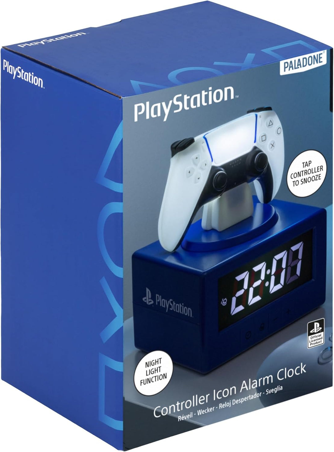 Paladone Wecker, digital, mit Nachtlichtfunktion, Motiv: Playstation DualSense Controller, offiziell