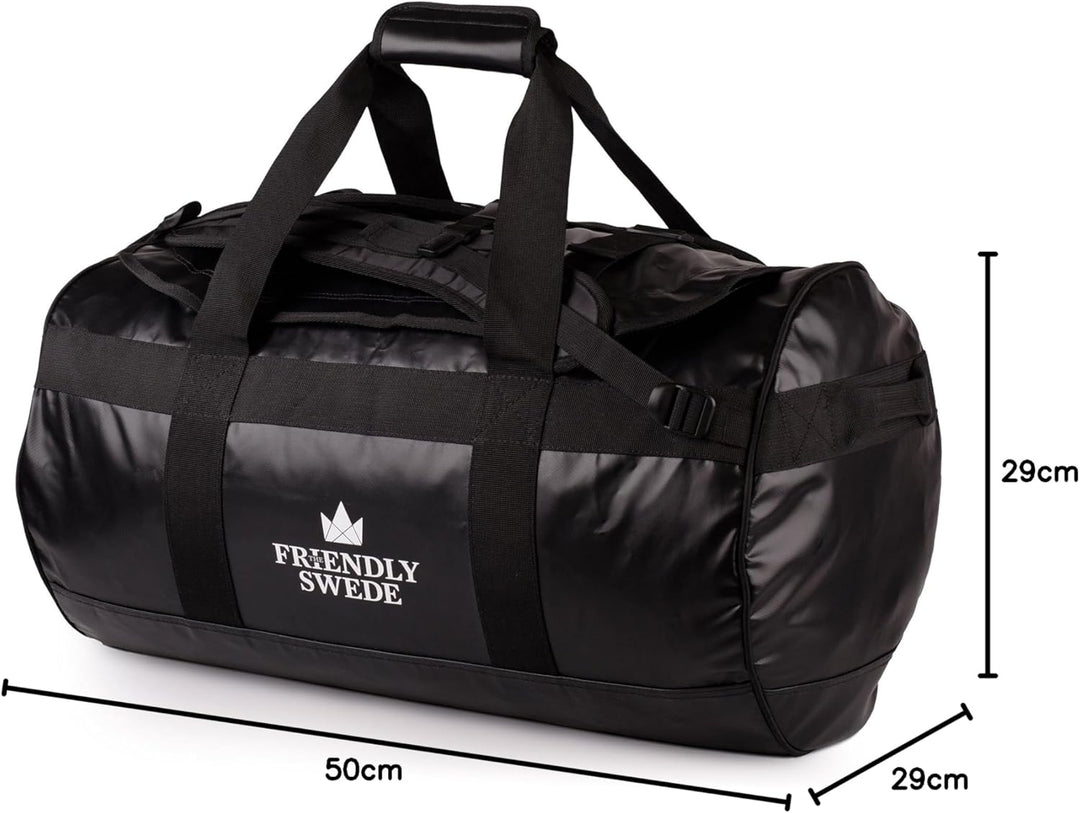 The Friendly Swede Wasserfeste Reisetasche Duffle Bag Rucksack - 30L / 60L / 90L - Seesack, Sporttas