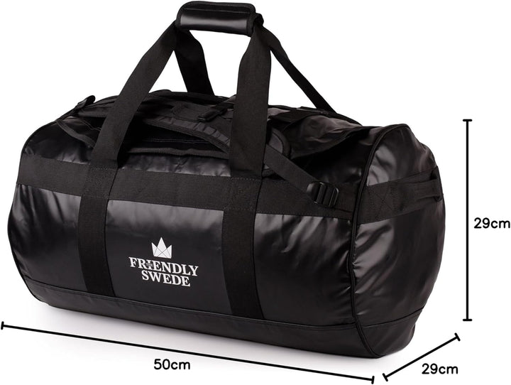 The Friendly Swede Wasserfeste Reisetasche Duffle Bag Rucksack - 30L / 60L / 90L - Seesack, Sporttas