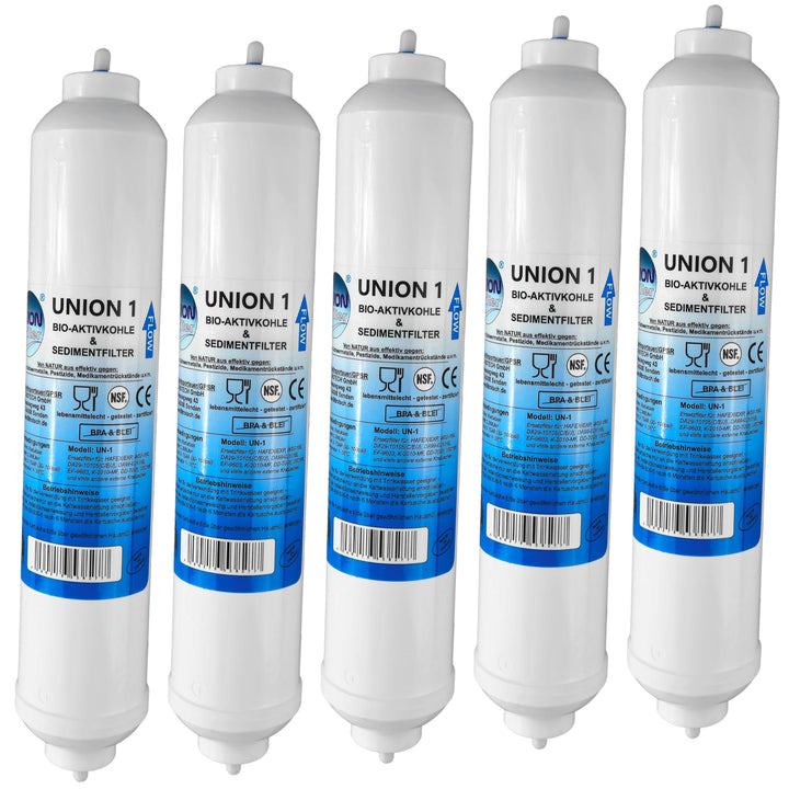 UN-5. 5er Pack UNION Kühlschrankfilter für Kühlschrank Samsung, AEG, LG, Side by Side. Wasserfilter