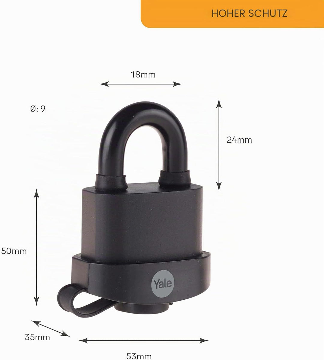 Yale - Y220B/51/118/3 hohe Sicherheit 51 mm wetterfestes Vorhängeschloss, 3er Set - offener Stahlbüg