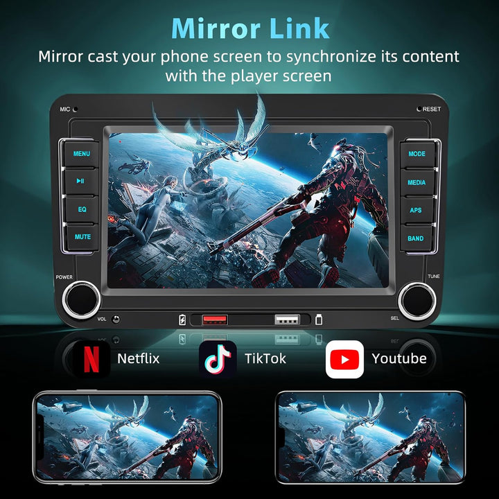 Bluetooth Autoradio mit Wireless CarPlay & Android Auto,für VW Golf 5/6,Passat,Skoda,Polo,T5,Jetta,T