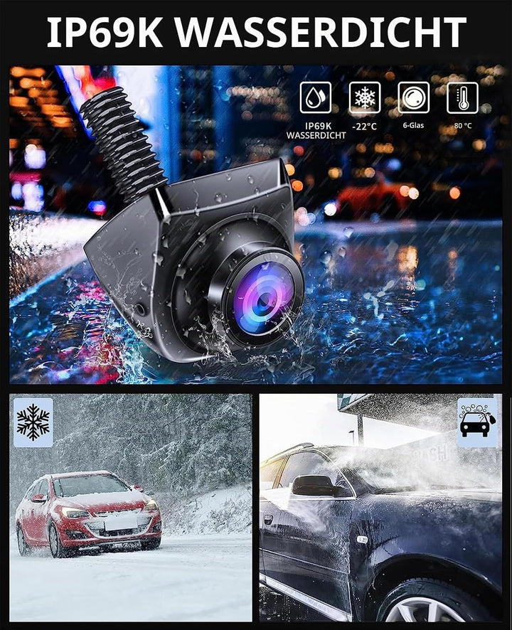 OBEST Rückfahrkamera Auto Set 1080P mit LCD Monitor Bildschirm, Nachtsicht Parkplatzkamera IP69 Wass