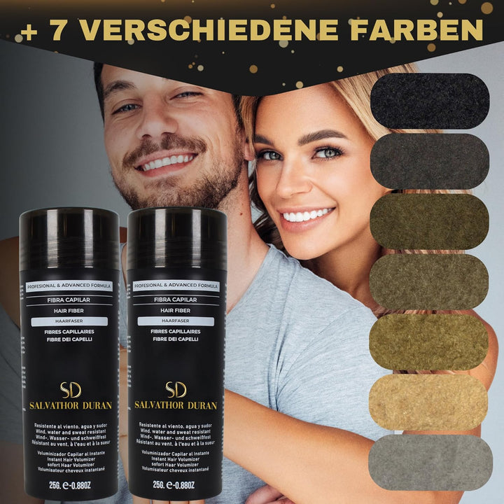 Streuhaar Salvathor Duran 25 g – 3er Set (Hair Fiber + Applicator + Kamm) | Hair Fiber Spray & Thick
