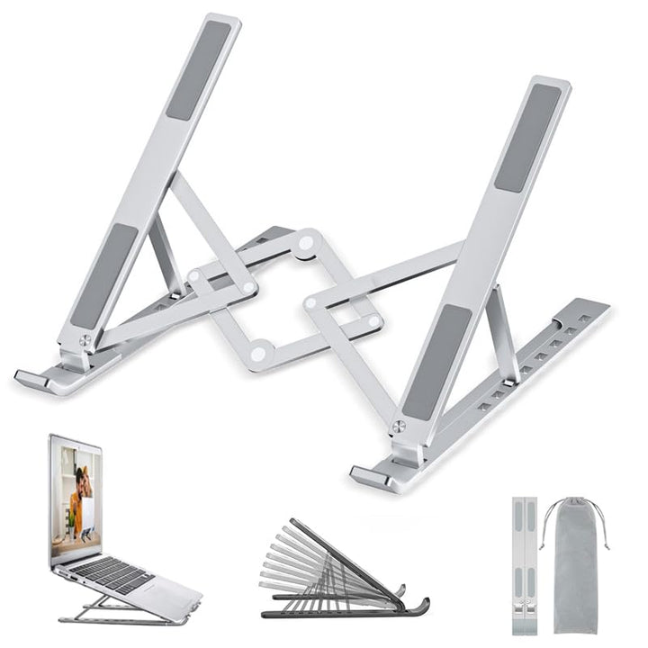OUGEP Laptop Ständer, Faltbar Höhenverstellbar Laptopständer Tragbarer Notebook Ständer, Kompatibel