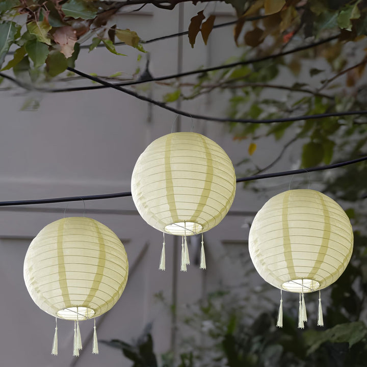 Solar Lampions Aussen Wetterfest，Himmel 3 Stücke Solar LED Laterne Wasserdicht Nylon Hängende Garten