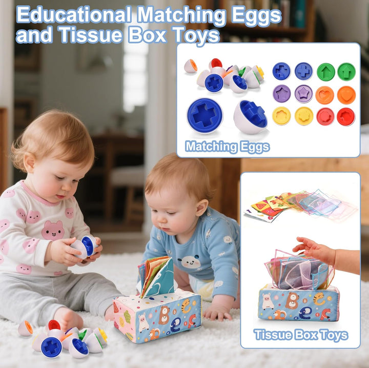 Baby Spielzeug für 6 bis12 Monate,Montessori Spielzeug für ab 1 Jahre,Sensorisches Baby Toys 6 in 1