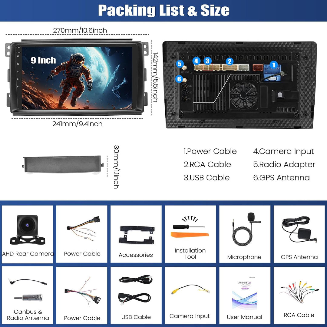 SIXWIN Qualcomm 8 Core 4+64G Android 15 für Mercedes Benz Smart Fortwo 2005-2010 Autoradio mit CarPl