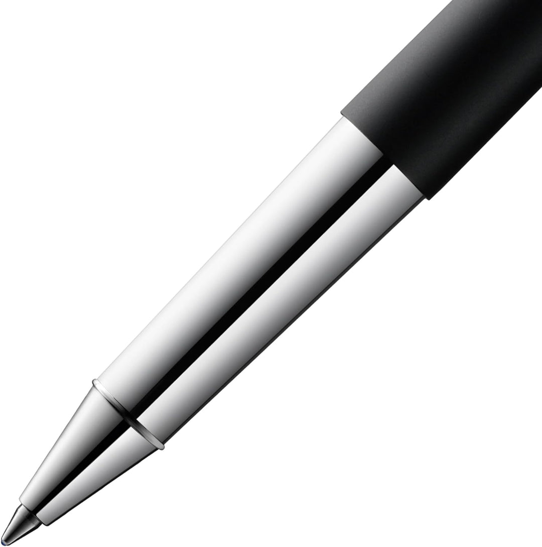 LAMY scala Tintenroller 380 - Rollpen aus Edelstahl in mattschwarzem Lack-Finish mit Griffstück und