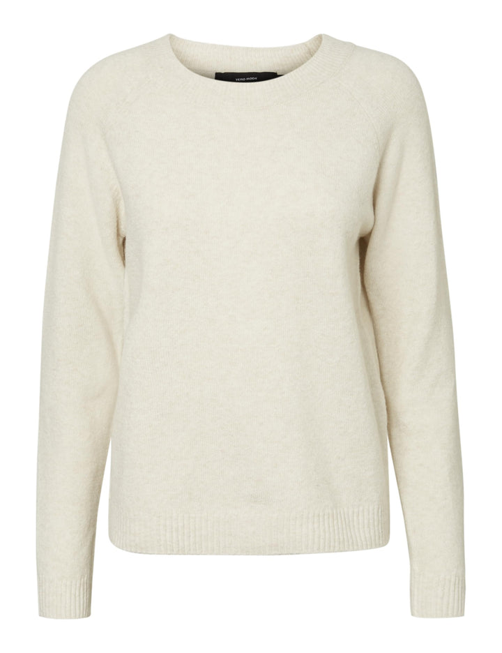 Damen Vmdoffy Ls O-Neck Blouse Ga Ptt Strickpullover XS Tall Birch/Detail:melange, XS Tall Birch/Det