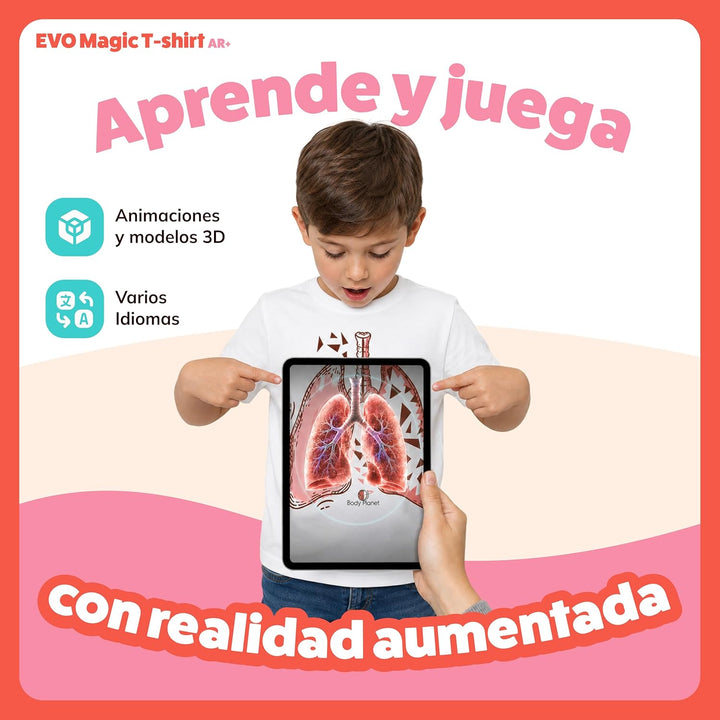 AR+ Body Planet Magic T-Shirt EVO (L) Pädagogisches Augmented Reality T-Shirt
