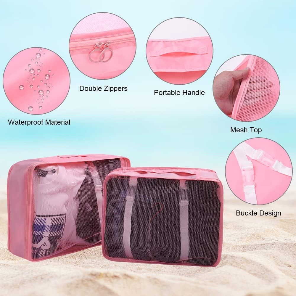 OSDUE Koffer Organizer Set 8-teilig, Packing Cubes, Wasserdichte Reise Kleidertaschen, Packtaschen f