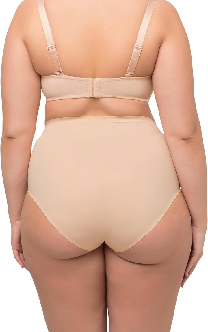 Ulla Popken Damen Miederhose, Bodyforming-Einsatz, High Waist, Shapewear Unterwäsche 50-52 Champagne