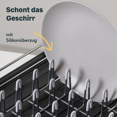 SILBERTHAL Geschirr Abtropfgestell Gross - Rostfrei - Mit Abtropfschale, Geschirrkorb, Besteckkasten
