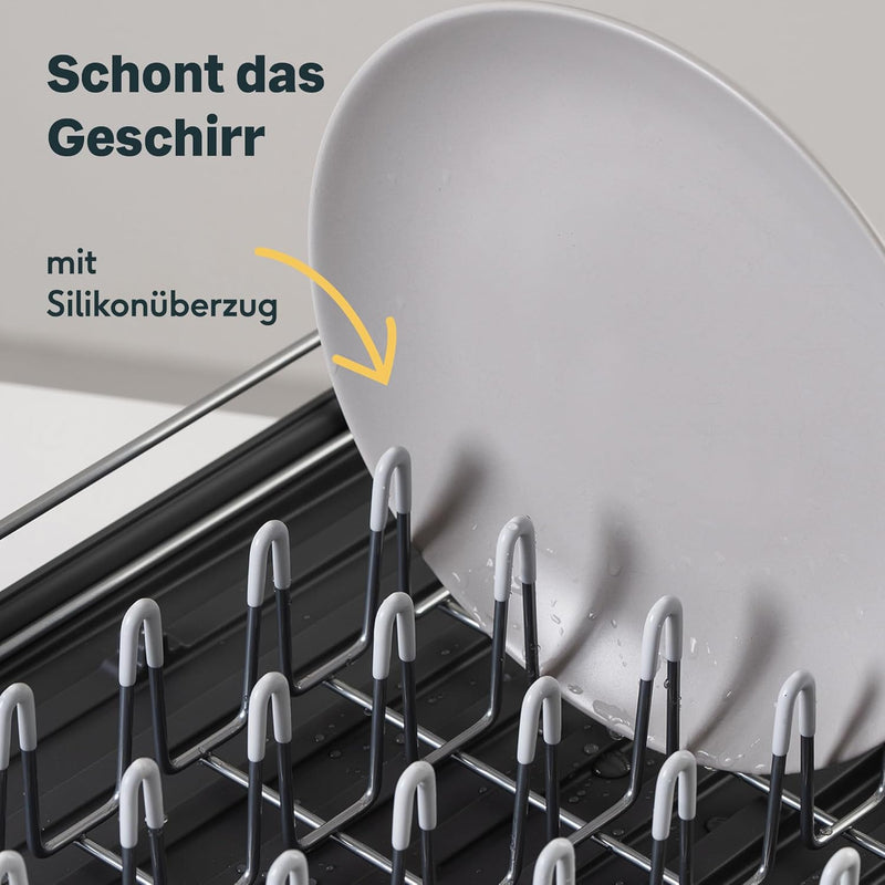 SILBERTHAL Geschirr Abtropfgestell Gross - Rostfrei - Mit Abtropfschale, Geschirrkorb, Besteckkasten