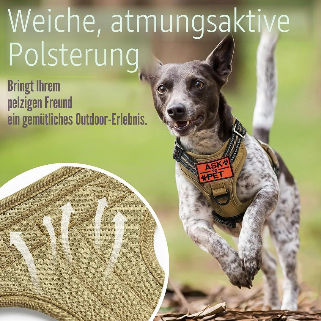 rabbitgoo Hundegeschirr Grosse Hunde, Anti Zug Geschirr Hund Verstellbar mit Griffe Verbreitert, Rob