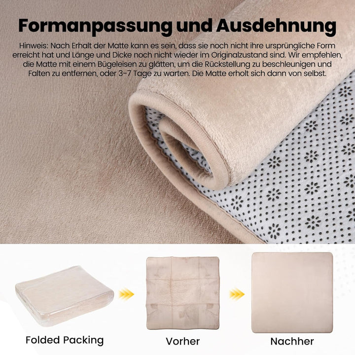 Krabbelmatte Baby 150×180cm, 3cm Dicke Schaumstoff Spielmatte, Ultraweiche Stütze und Plüschiges Gef