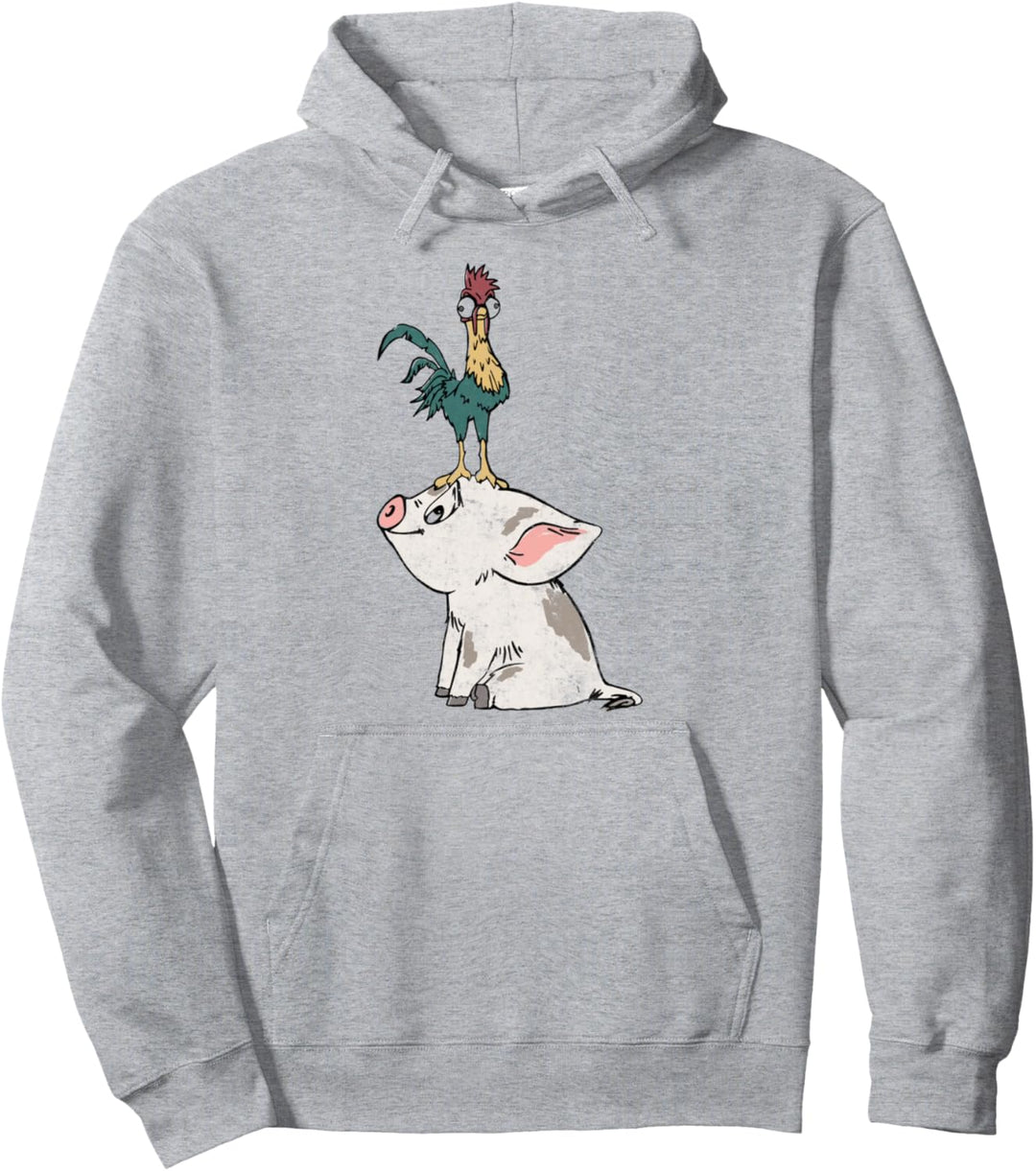 Disney Moana Pua And Hei Hei Portrait Pullover Hoodie