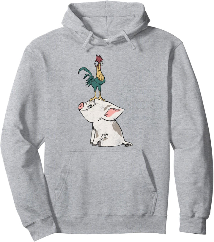 Disney Moana Pua And Hei Hei Portrait Pullover Hoodie