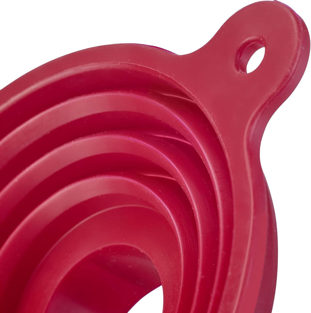 Westmark Trichter-Set, 2tlg., Ø 10 und 11 cm, Faltbar, Silikon, Grau/Rot, 21212270 Grau/Rot, Faltbar