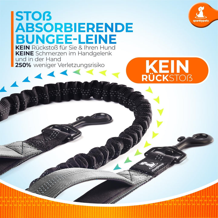 Joggingleine für Hunde zum Laufen, Joggen, Wandern | 2 in 1 Joggingleine und Normale Hundeleine für