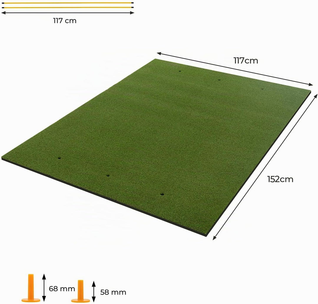 LIFEZEAL Golf Übungsmatte, Abschlagmatte Golf mit 6 Abschlagpositionen, Outdoor Sports Golf Training