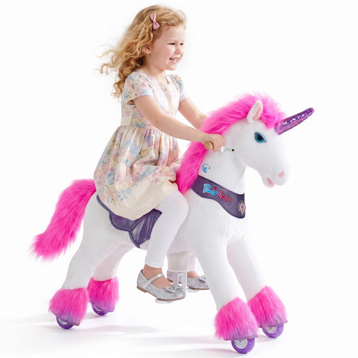 PonyCycle Fortschrittlich Modell Y Einhorn Reitpferd Einhorn mit Magisches Geräusche für Kinder 4–7