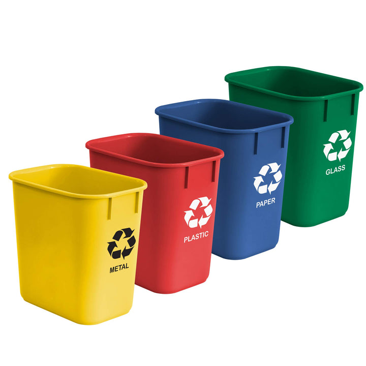 Acrimet Papierkorb für Recycling, 3,25 Gallonen/13 Quart/12 Liter (aus Kunststoff) (Metall/Gelb, Pap