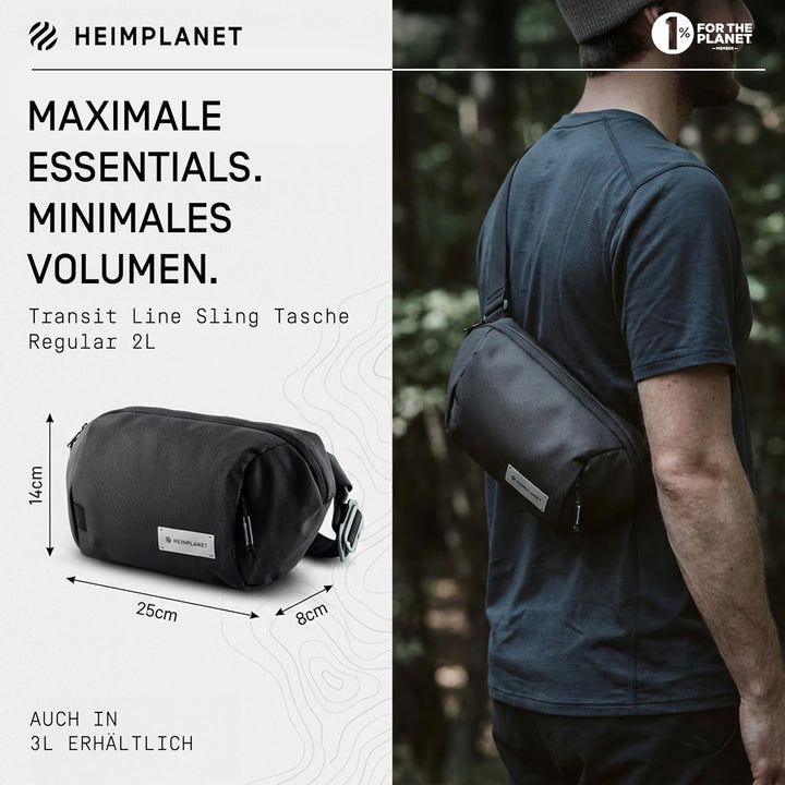 HEIMPLANET Original | Transit Line Sling Pocket | Wasserfeste Hüfttasche aus hochwertigem DYECOSHELL