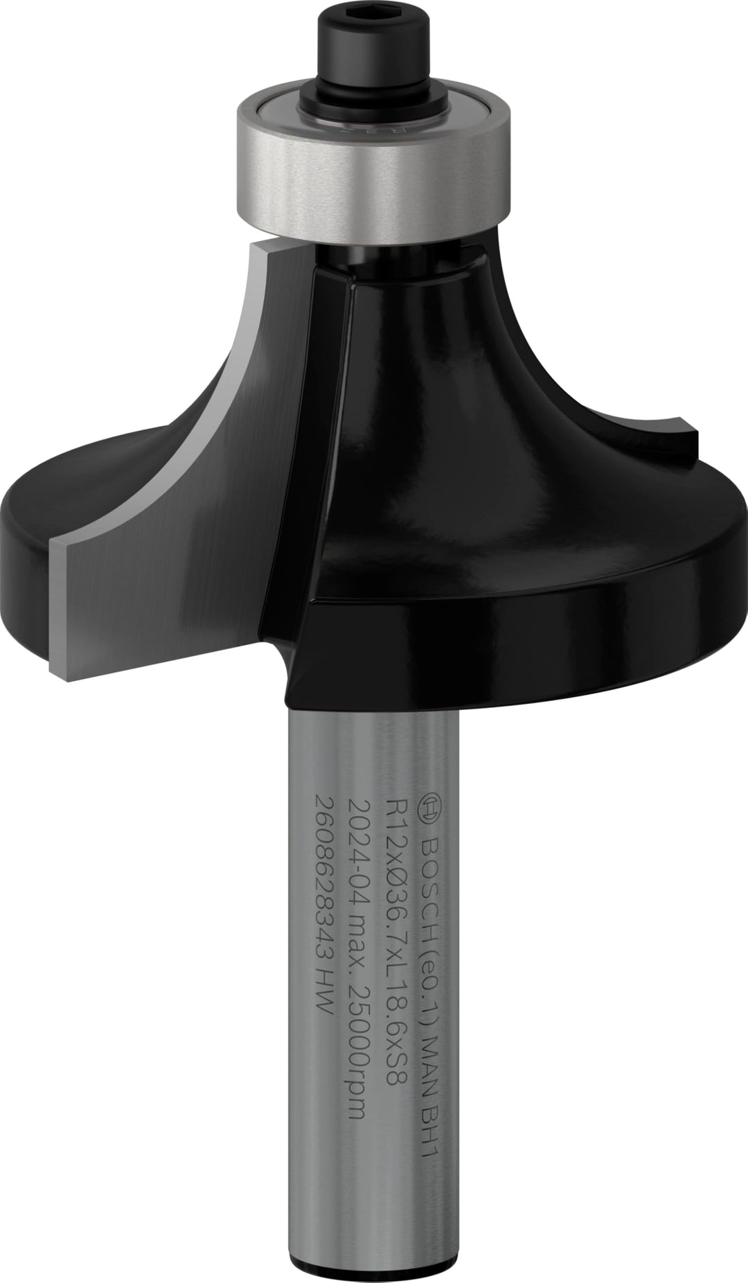Bosch Professional 1x Abrundfräser Standard for Wood (für Holz, Zubehör Handfräse, Radius 12 mm, Arb