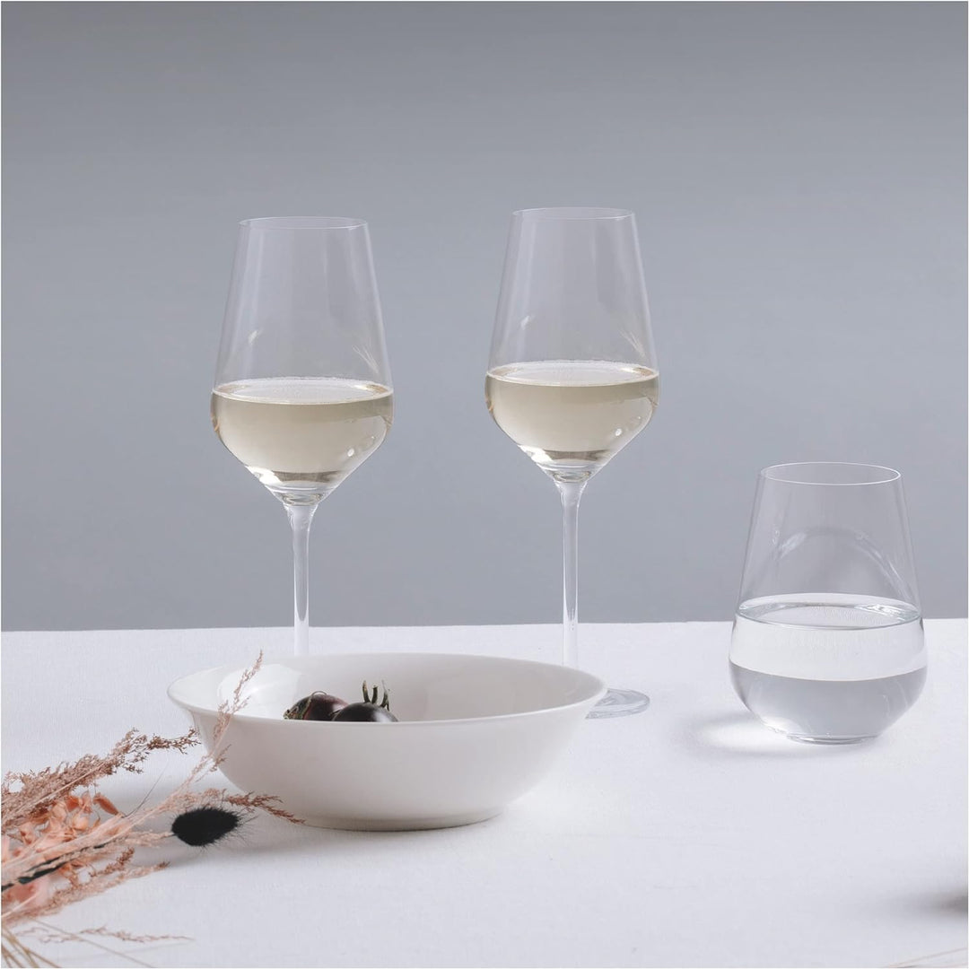 Ritzenhoff 6111012 Weisswein- und Wasserglas Set – Serie Lichtweiss 12 Stück, für 400 ml, stilvoll M