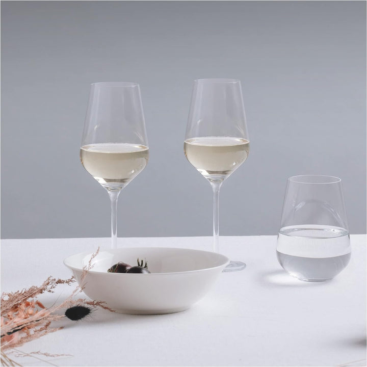 Ritzenhoff 6111012 Weisswein- und Wasserglas Set – Serie Lichtweiss 12 Stück, für 400 ml, stilvoll M