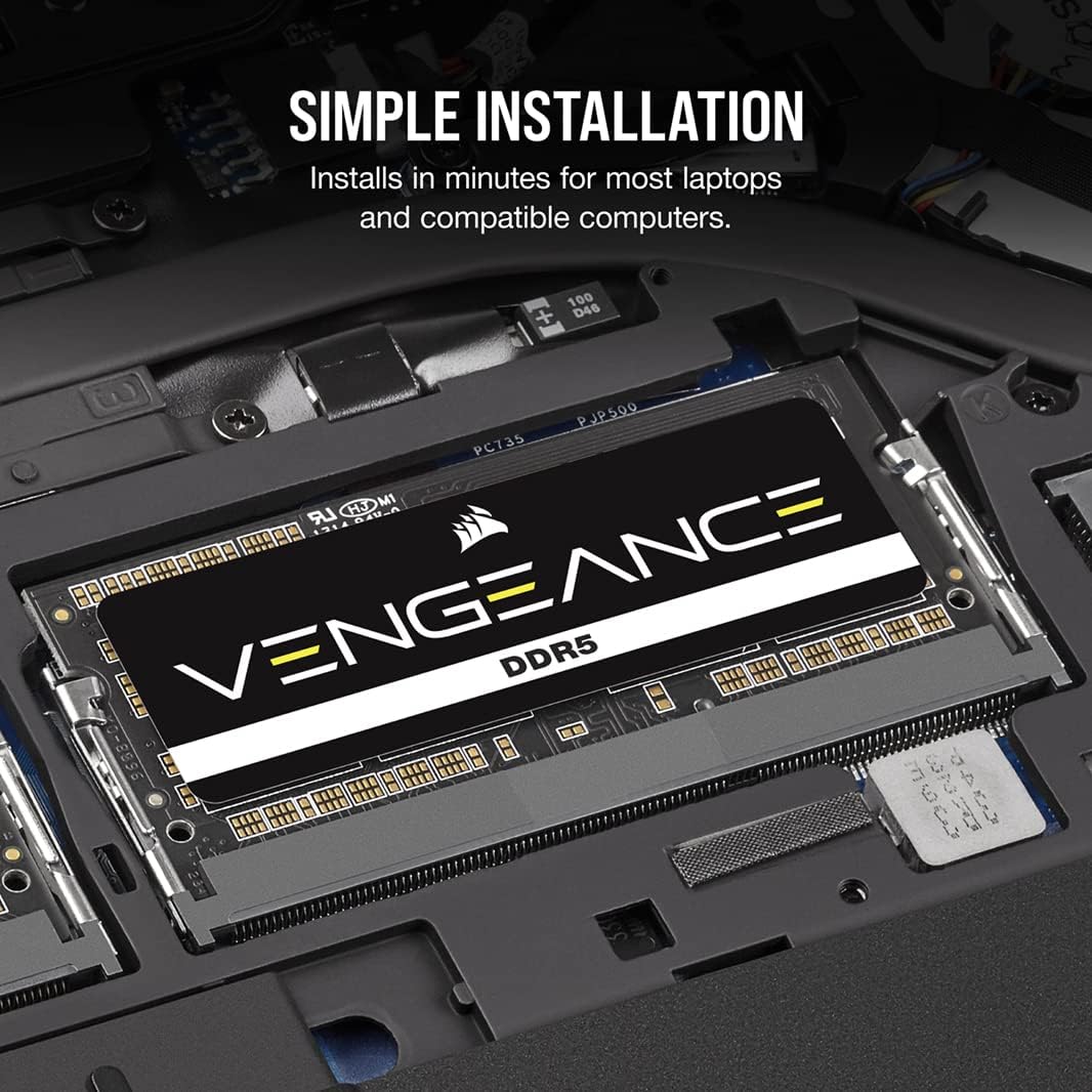 Corsair VENGEANCE SODIMM DDR5 RAM 8GB (1x8GB) 4800MHz CL40 Intel XMP iCUE Kompatibel Computer Speich