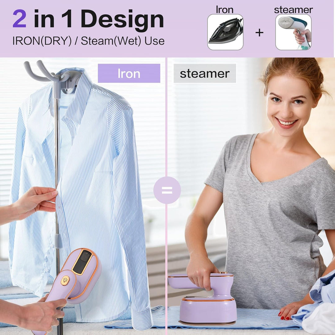 Reise-Dampfbügeleisen für Kleidung, tragbarer Mini-Handheld-Leichtdampfer, 180° drehbar, Bügel-Bügel
