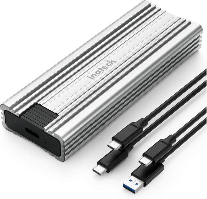 Inateck NVMe M.2 USB 3.2 Festplattengehäuse mit Kühlkissen 10 Gbps, unterstützt M.2 SATA B+M Key und
