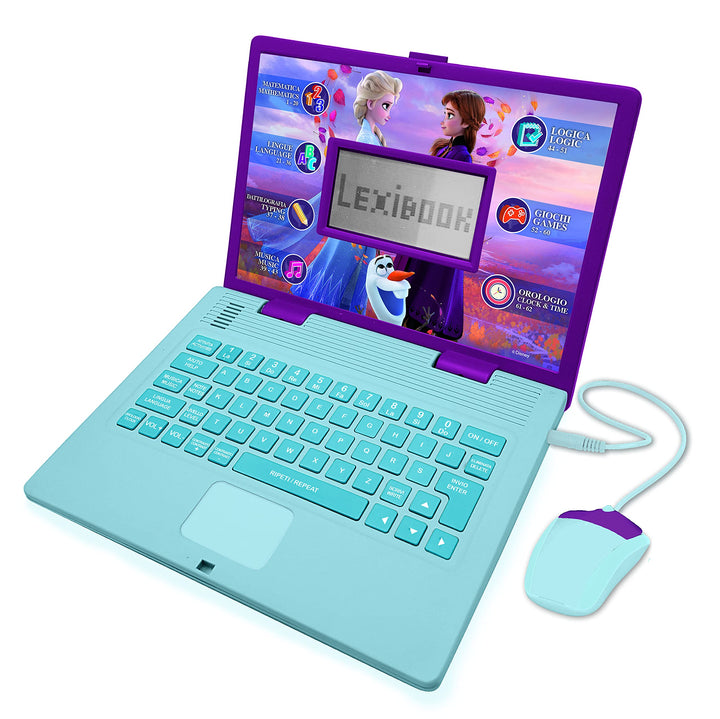 Lexibook JC598FZi5 Disney Frozen 2-Pädagogischer und zweisprachiger Laptop Italienisch/Englisch Mädc