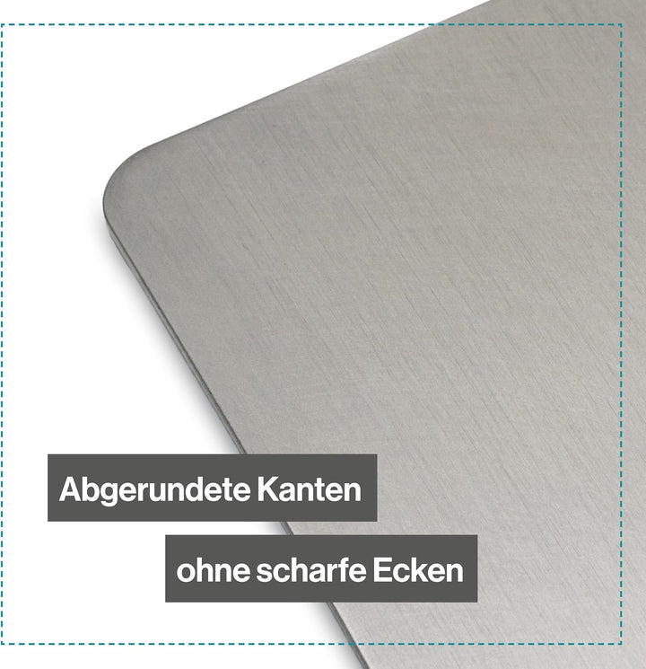 Edelstahl Schneidebrett - Für Fleisch, Fisch & Gemüse - Hygienisches Schneidbrett Metall - Stahl Bre